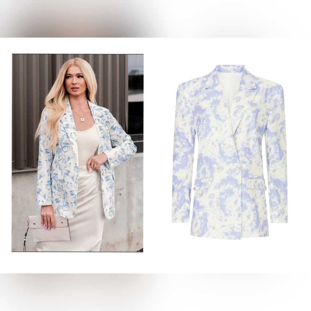 Thakoon Blue and White Blazer